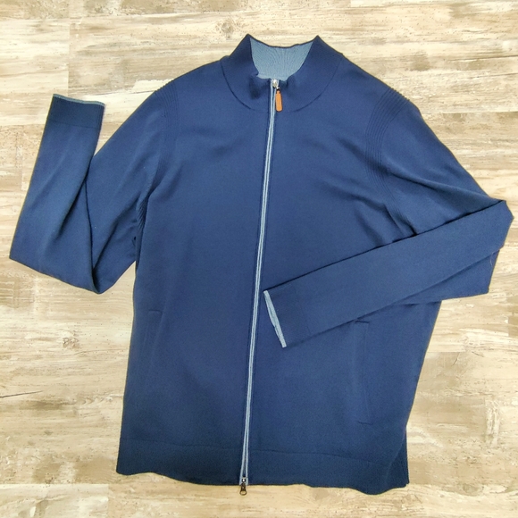 Tommy Bahama Other - Tommy Bahama Island Zone Zip Front Knit CoolMax Pullover Navy Men's XLT